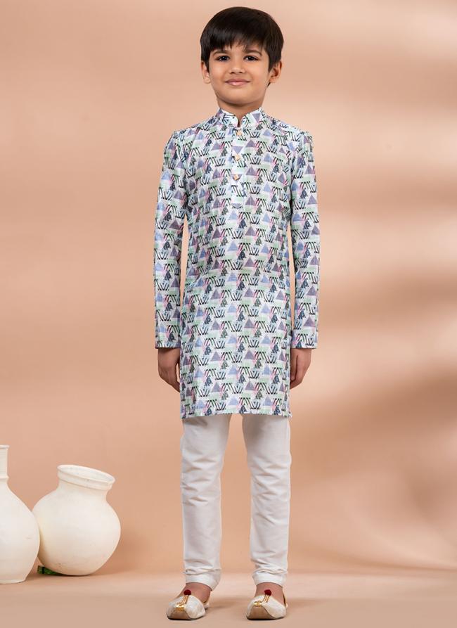 Mono Multi Traditional Wear Digital Printed Kids Kurta Pajama